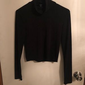 forever 21 | cropped turtleneck + black